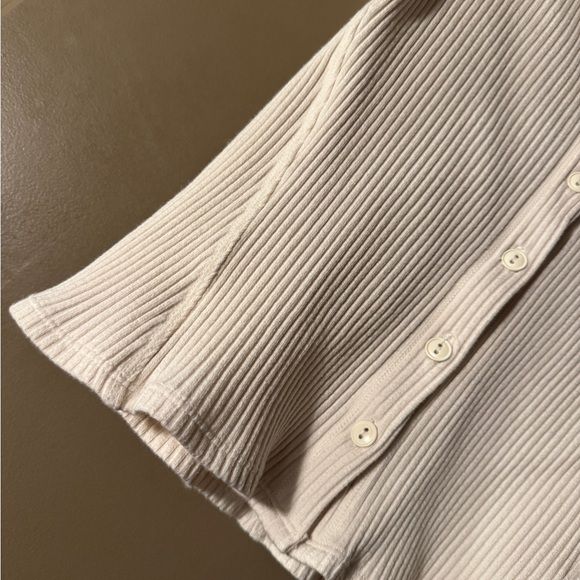 Free People Ivory Button-Down Ribbed Top - Picture 4 of 4